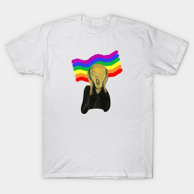 The scream - gay rainbow flag T-Shirt by GroovyArt